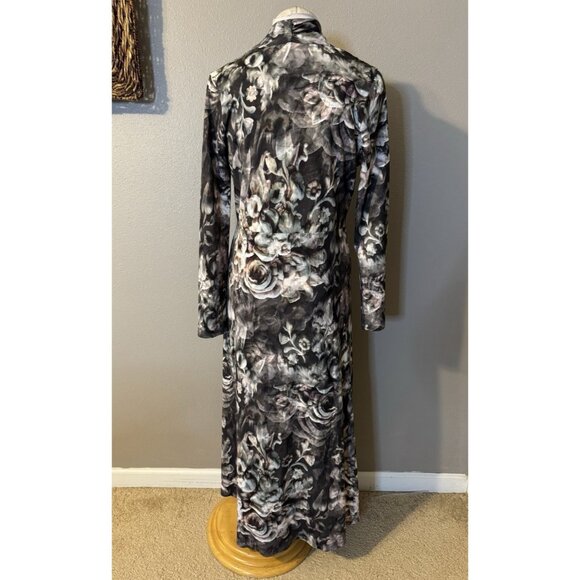 Soft Surroundings Naima Dress M Medium Long Sleeve Maxi Stretch Multi Floral NEW - Picture 14 of 16